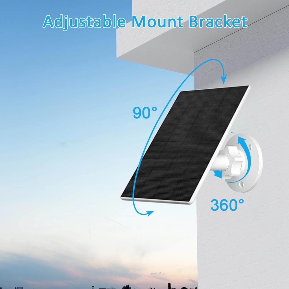 Solar Panel for Security Camera Solar Charger Waterproof C Solar Panel 2W 2 Pack