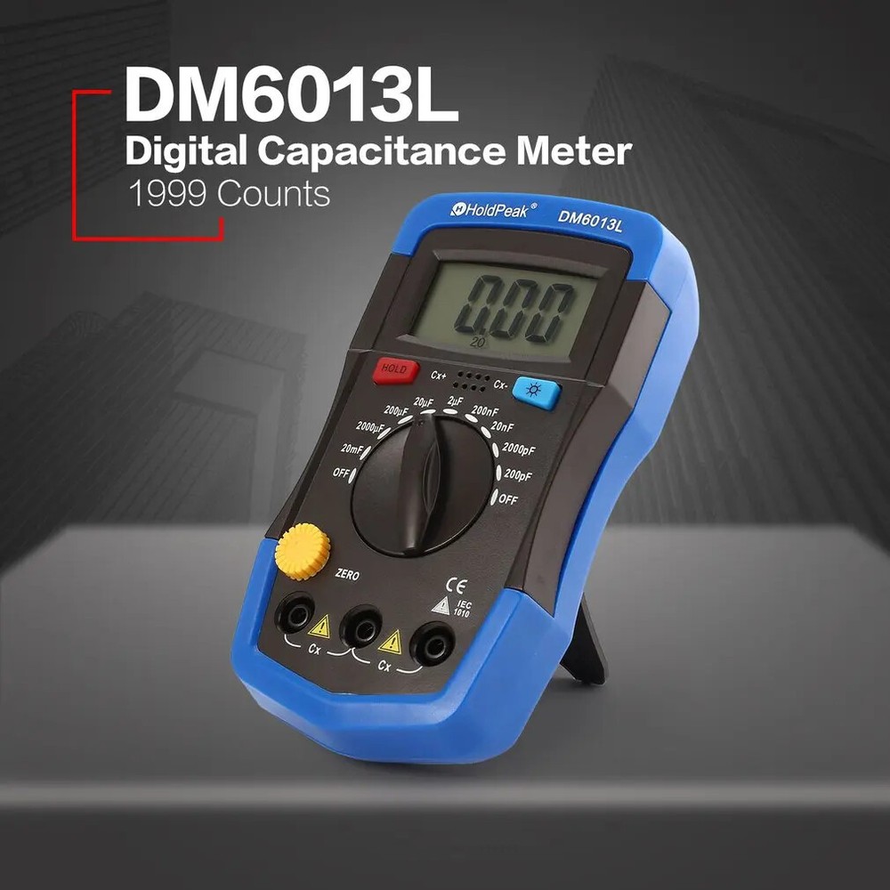 DM6013L Portable Handheld Digital Capacitance Capacitor Meter 1999 Counts Tester