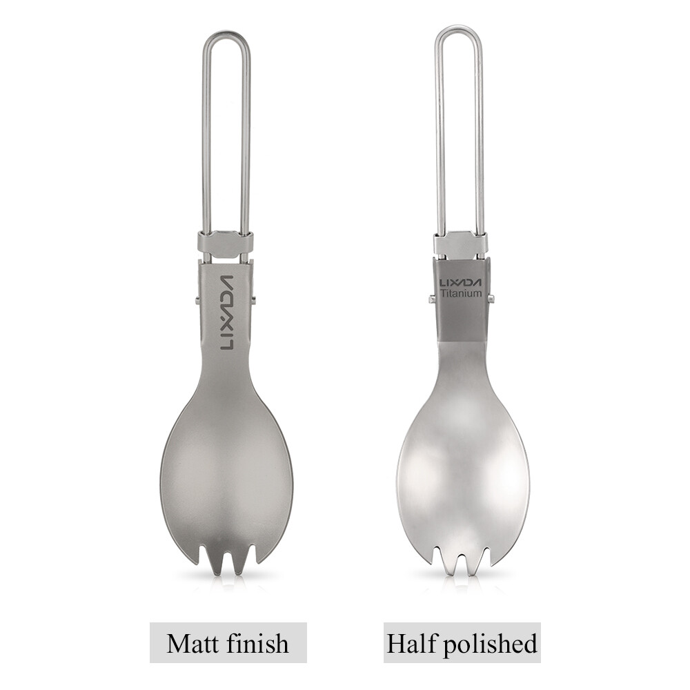 Half Polished Folding Spork Lightweight Dinner U3B9