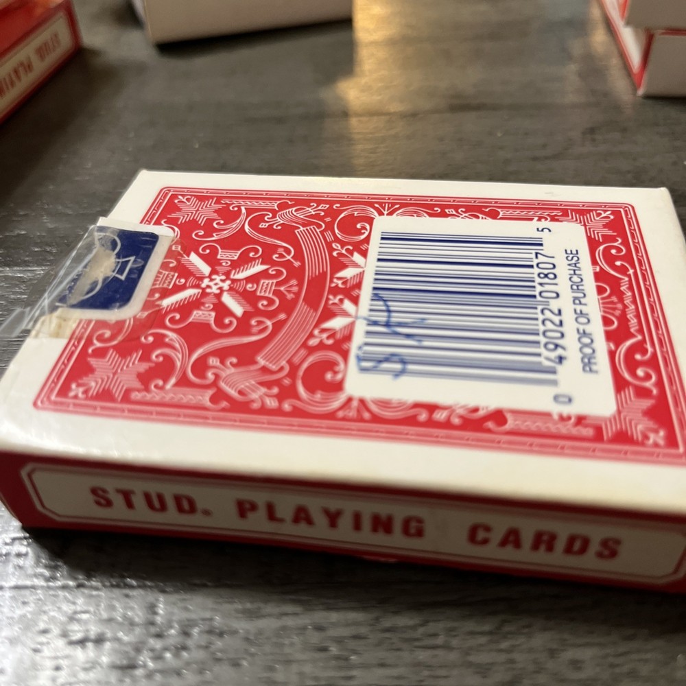 Stud Playing Card Red Deck Poker Size Linen Finish Distribute Walgreens Complete