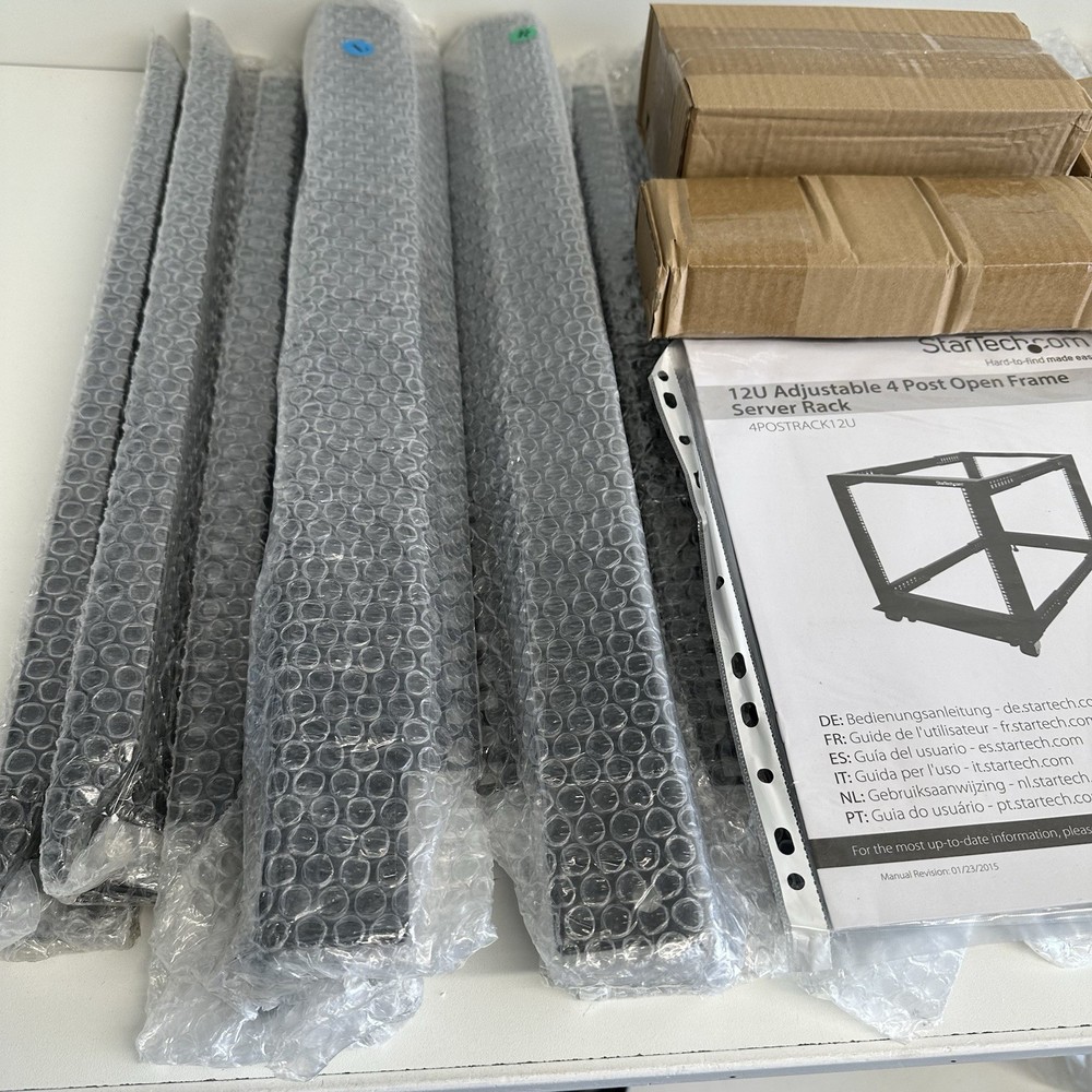 StarTech 12U Adjustable Depth 4 Post Server/Network Rack - 4POSTRACK12U