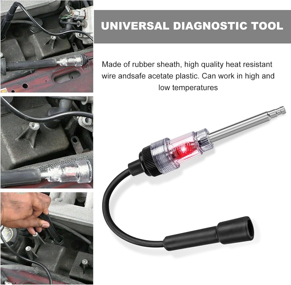 Inline Spark Plug Tester, Straight Boot Engine Ignition Coil Tester, Internal/Ex