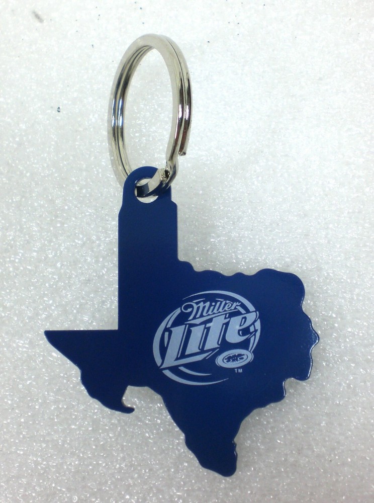 Miller Lite Texas Shaped Keychain Bottle Opener