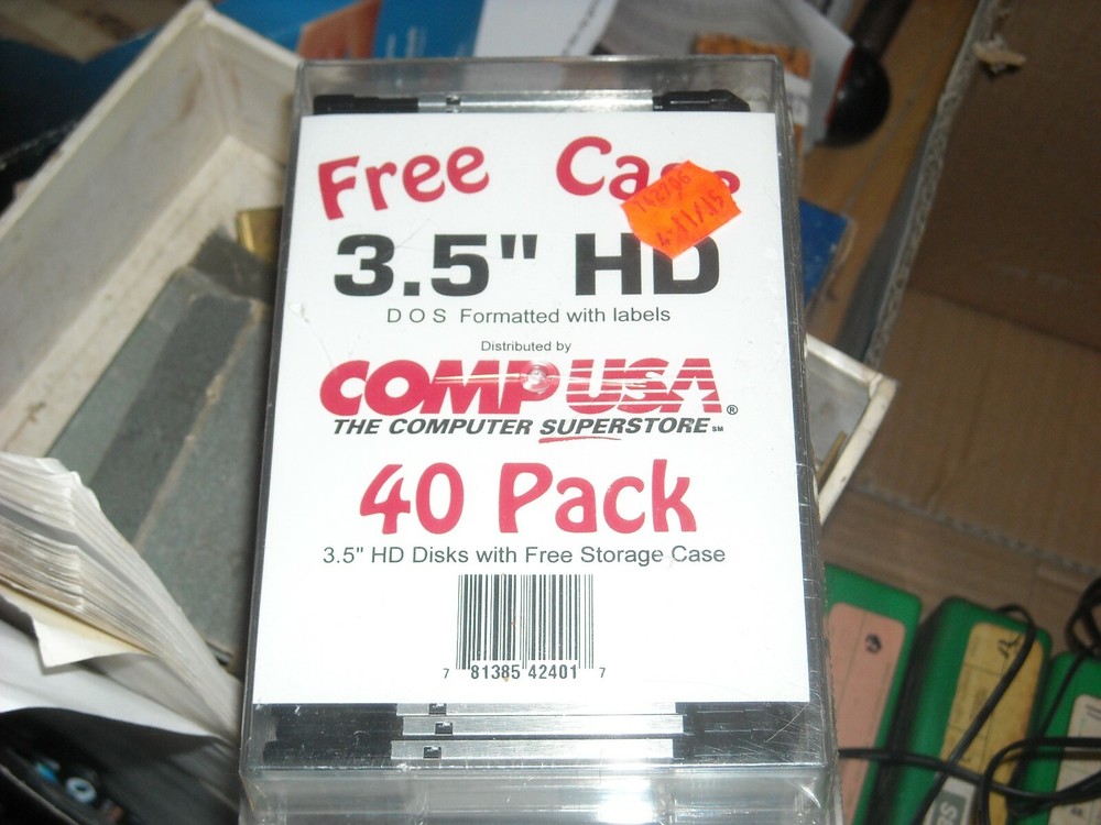 Comp USA Qty 40 3.5" Diskettes 1.44 MB PC Formatted FREE CASE!!!