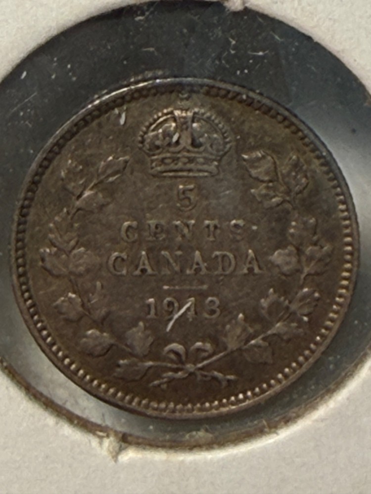 1913 Canadian 5-cent coin