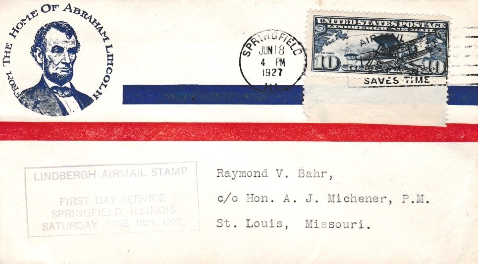United States Scott C10 Typewritten Address.