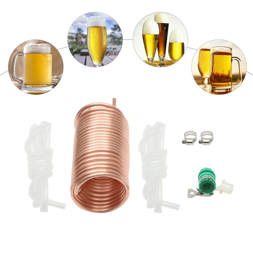 Immersion Wort Chiller For Homebrew Food-grade Red Copper & Silicone Tube