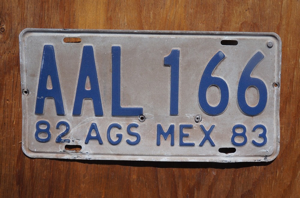 1982 1983 Aguascalientes MEXICO License Plate