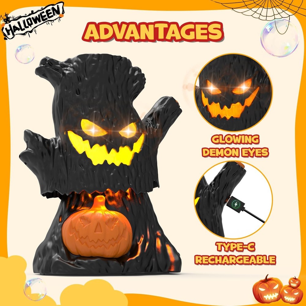 Rechargeable Bubble Machine - Automatic Bubble Blower Haunted Stump - Wobbly Hea