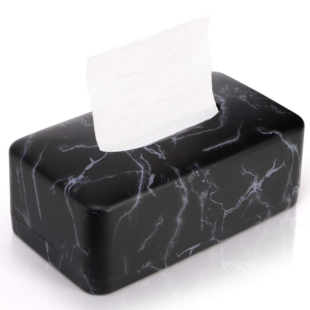 Nagpew Tissue Box Holder, Rectangular Napkin Dispenser Cover, Black