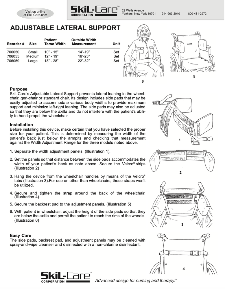 SkiL-Care Adjustable Lateral Support