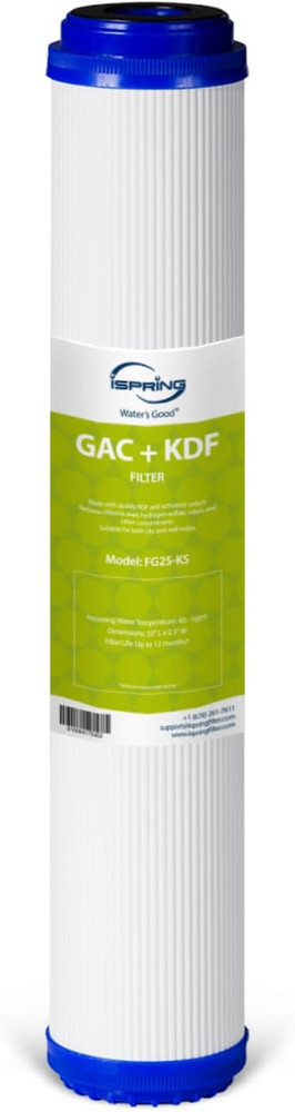 FG25-KS 2.5” X 20” Lead, Chlorine, Chloramine, PFAS Reducing Whole House Water F
