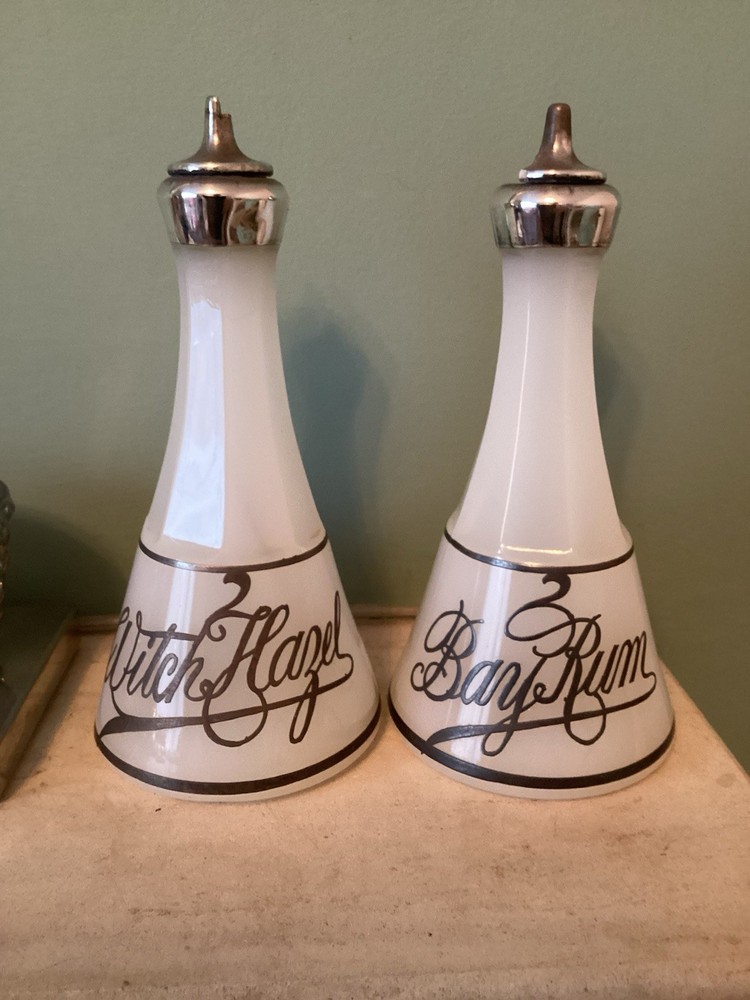 Antique Barbers Bottles Bay Rum & Witch Hazel