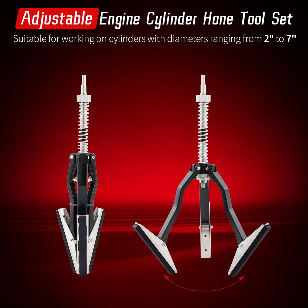 WAYCOJOY Cylinder Hone Tool, Adjustable Engine Honing Tool 3pc 4"
