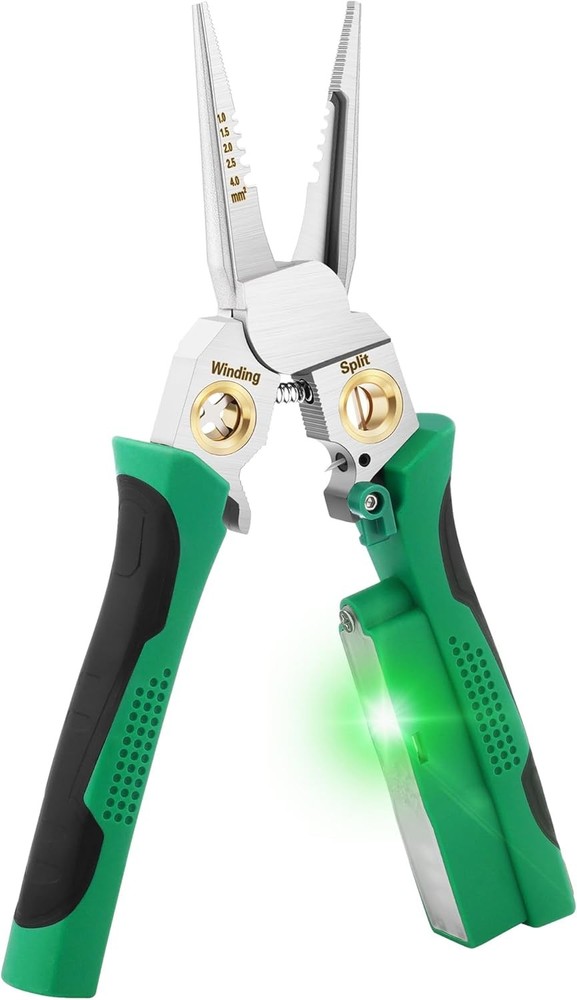 8 in 1 Wire Strippers with Voltage Tester, Cable Strippers/Cutters with Plier, C