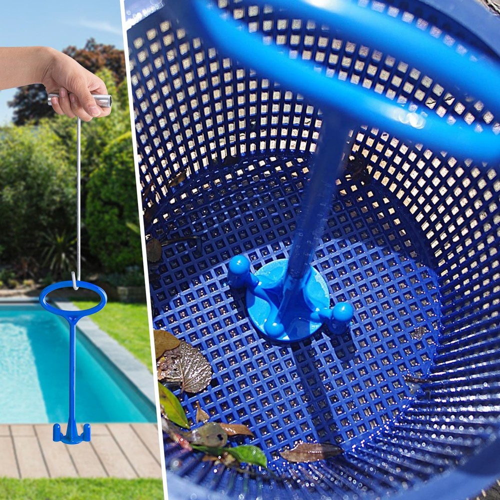 Skimmer Basket Handle,Universal Pool Skimmer Baskets Hook Tool with Handle,In...