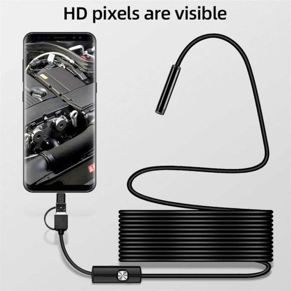 2M 6 LED Borescope Endoscope Camera for Android USB Type-C 7mm HD Waterproof
