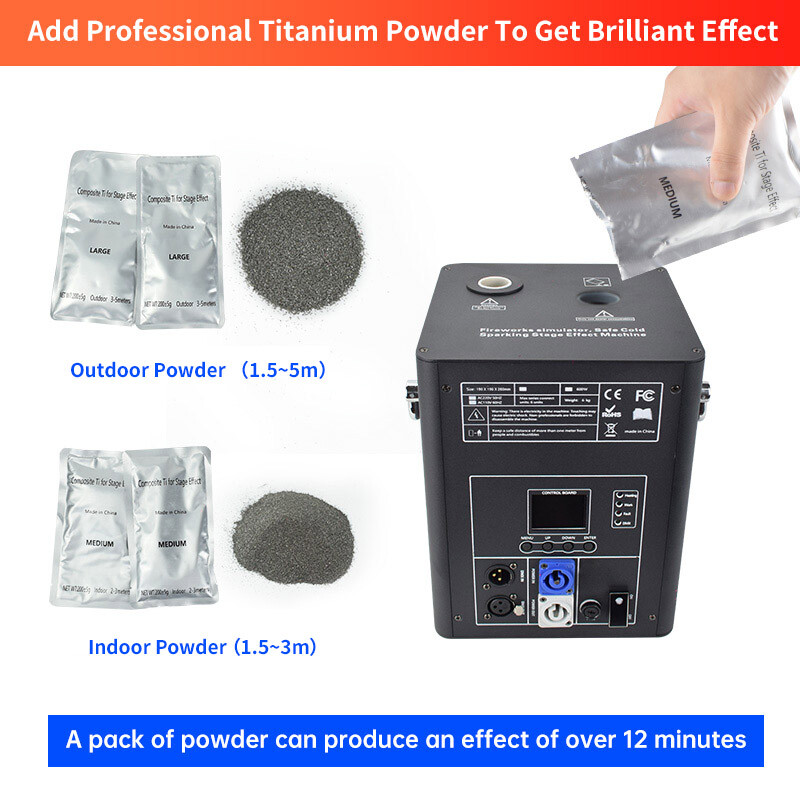 2PCS Cold Spark Firework Machine DMX512 DJ Stage Effect with Flight Case