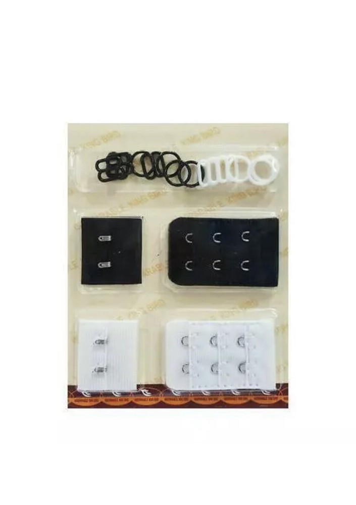 Bra Back Extender Strap Slides & Rings Adapter Hook Soft Flexible Black & White