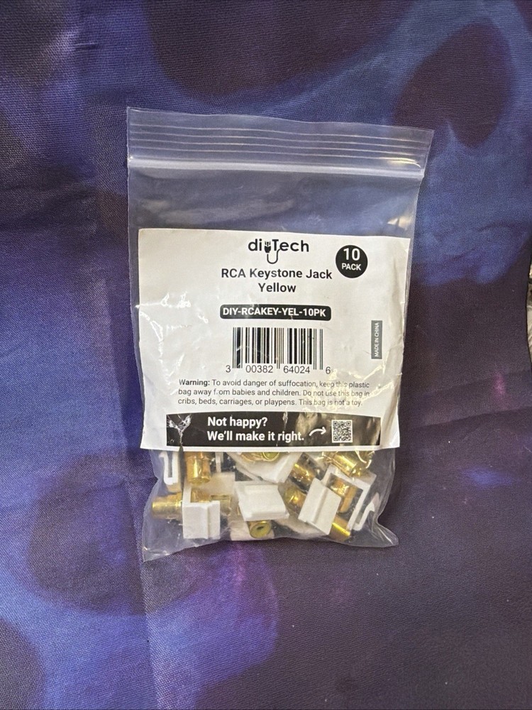 RCA Keystone Jack Yellow 10 Pk
