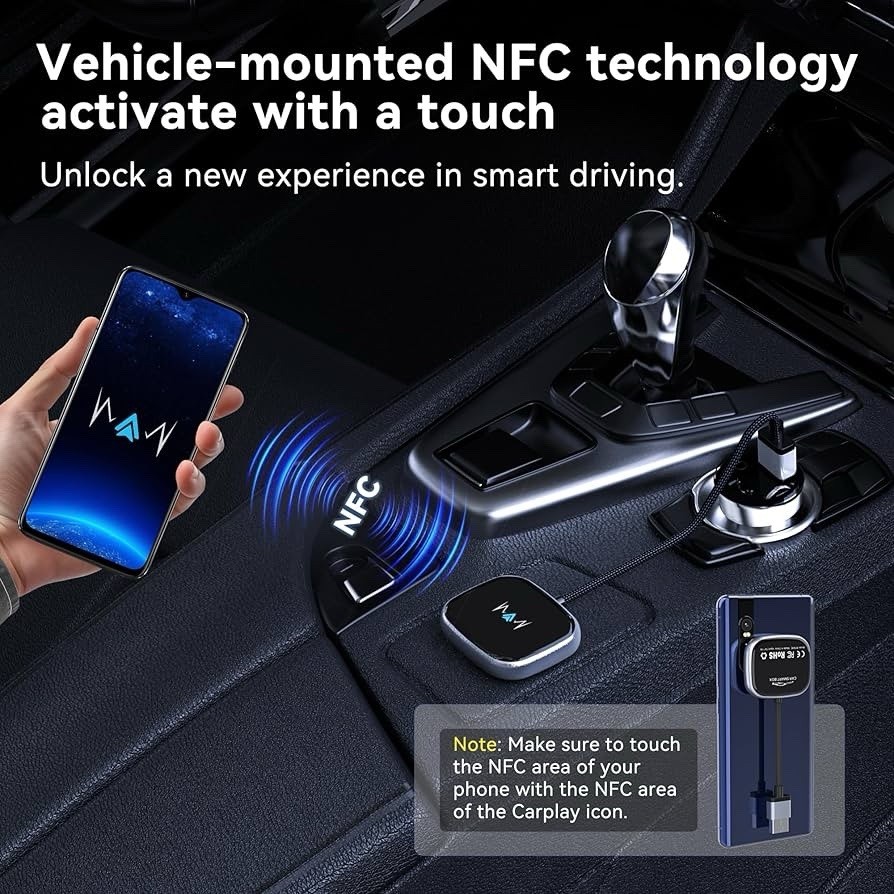 Android Auto Wireless Adapter, Wireless Carplay Adapter, Latest NFC Touchscreen