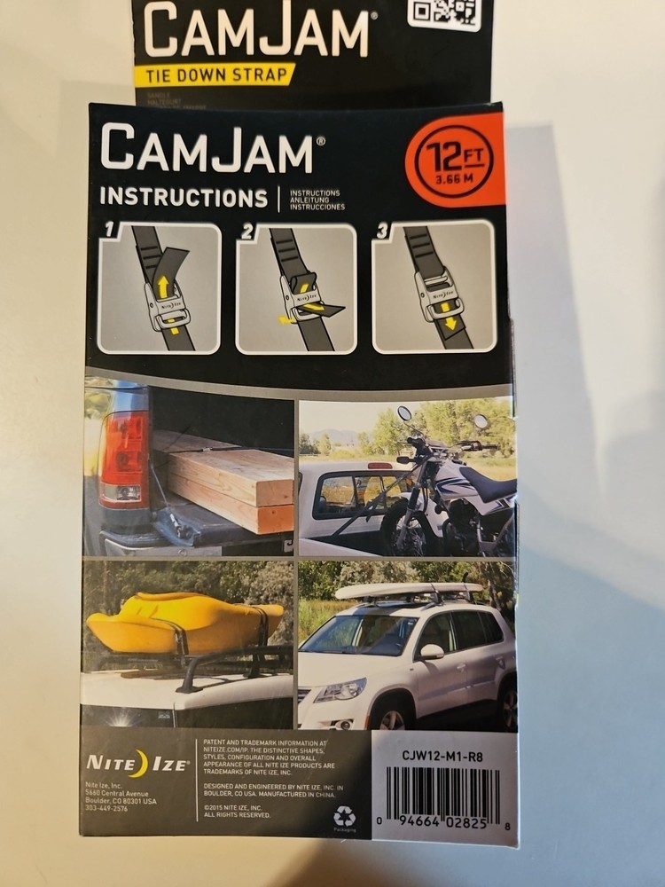 Nite Ize Cam Jam Tie Down Strap 12ft(3.66M)