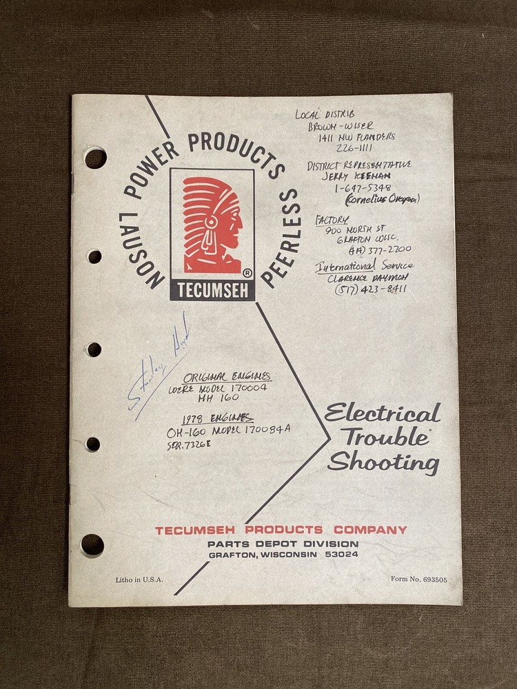 Tecumseh,Lauson,electrical trouble shooting manual 27pg