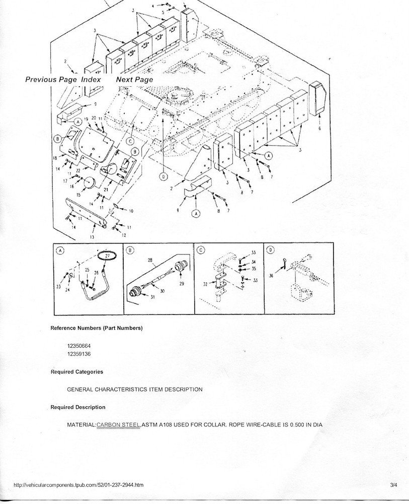 Step Cable, M113 Armored Vehicle, 2590-01-237-2944(4-Each)