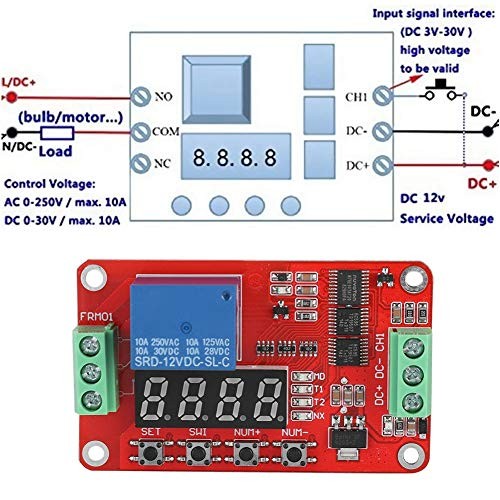 FRM01 Multifunction Infinite Loop Timing Self-Lock Relay Cycle Timer Module