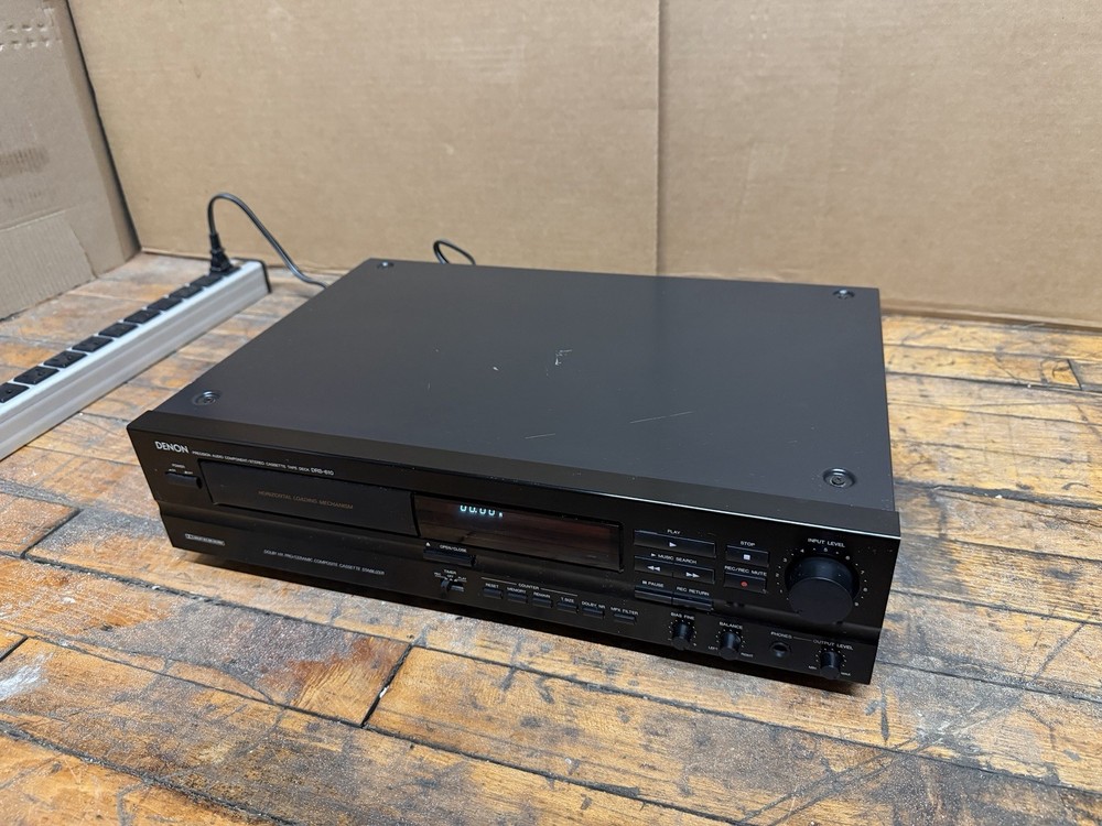 Denon DRS-610 Stereo Cassette Tape Deck Tested Working