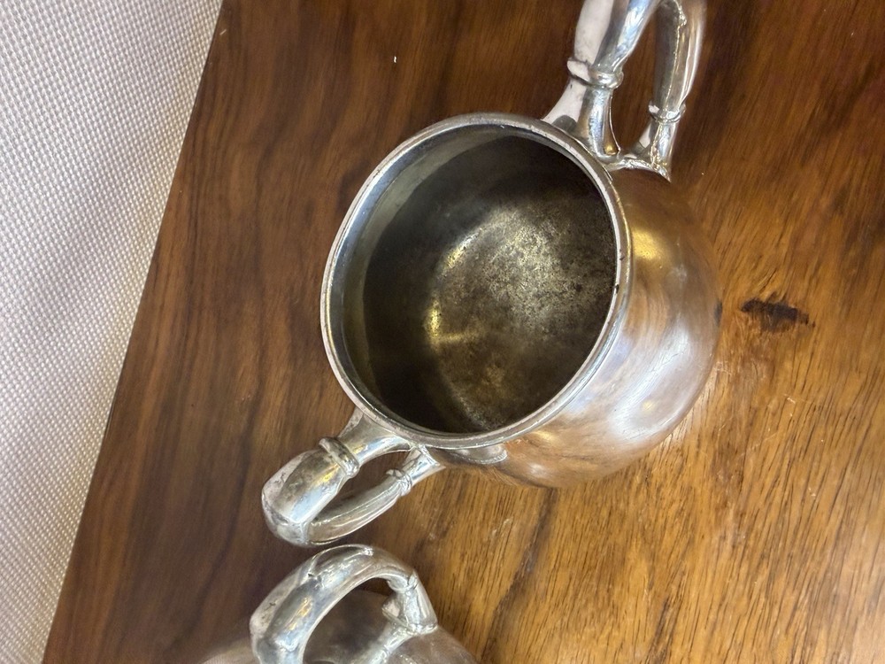 Rare 1951 Reed & Barton Silverplate 3150 Stackable Sugar & Waste Bowl Set