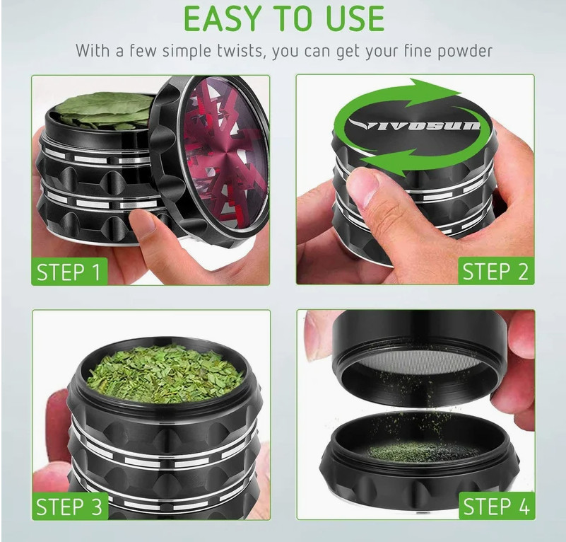 2.5" Lightning Red, Black & Silver Manual Spice Grinder