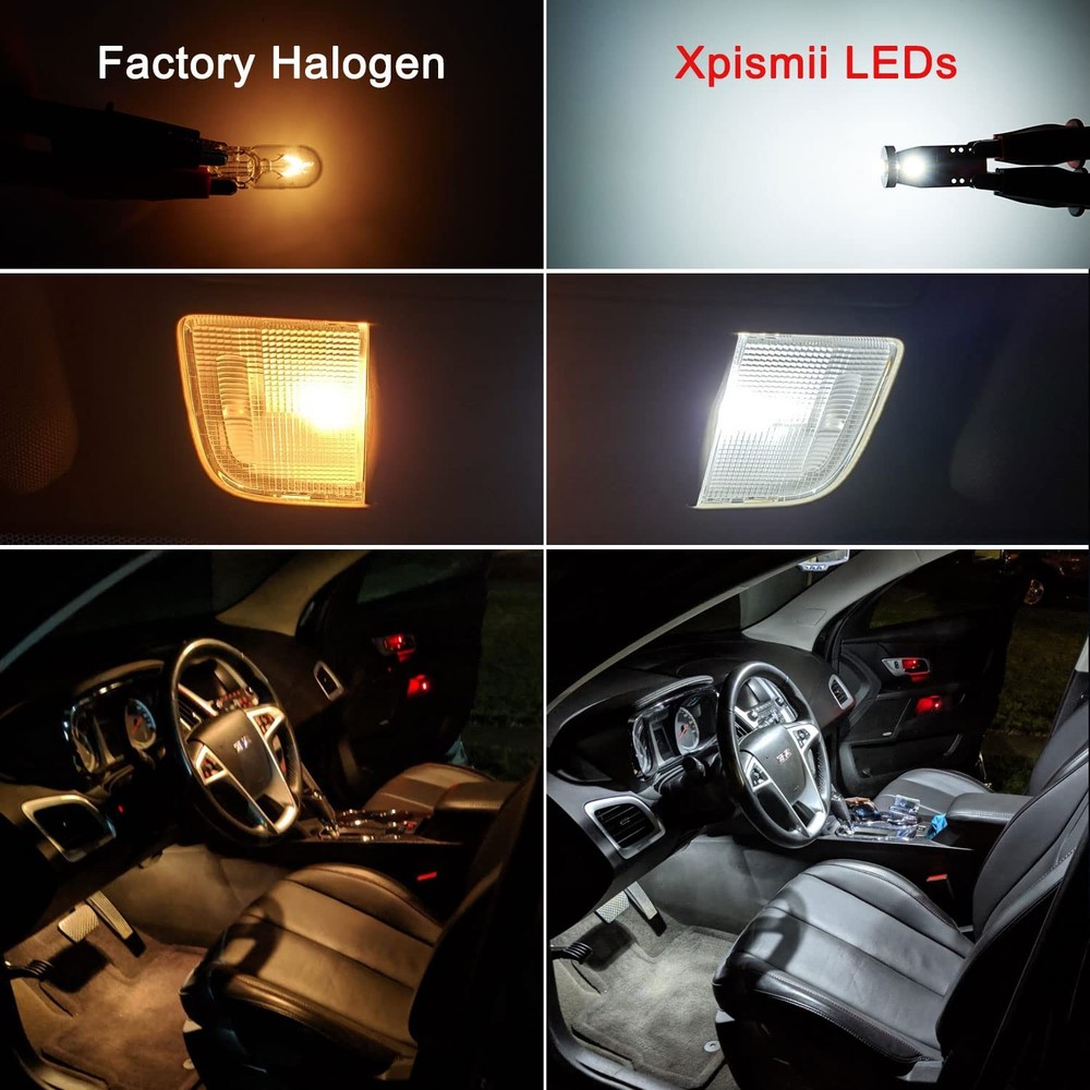 Xpismii 12 Piece 6000K White Interior LED Light Kit Package Xenon