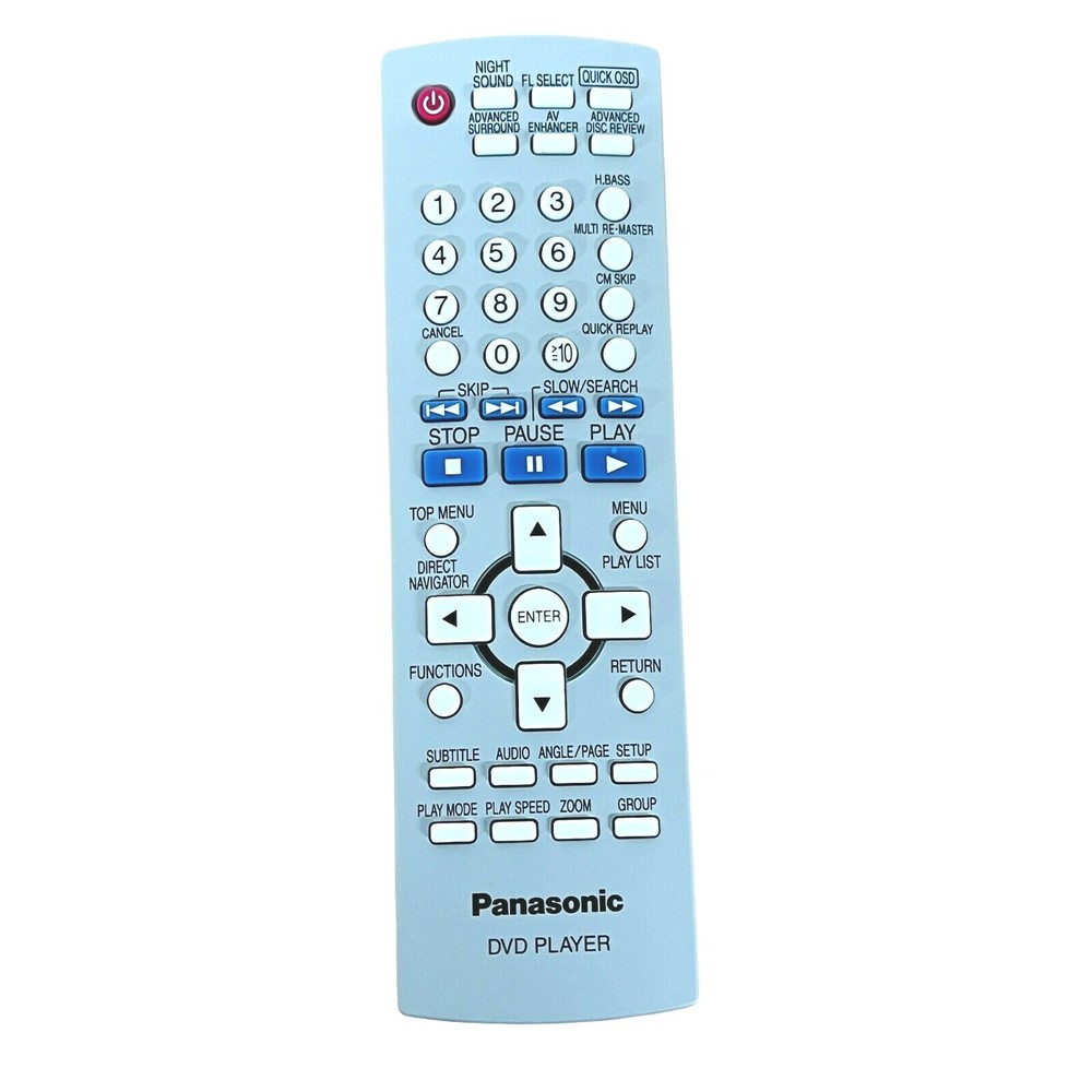 Panasonic EUR7631190 DVD Player Remote Control Gray Replacement Has Been Tested