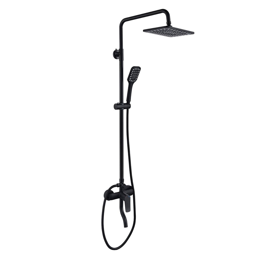 10" Shower Faucet Set 3 Function Fixture System Wall Mount Adjustable Height