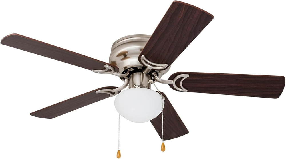 Alvina 42 Inch Traditional Flush Mount Ceiling Fan with Light, Pull Chain, Dual