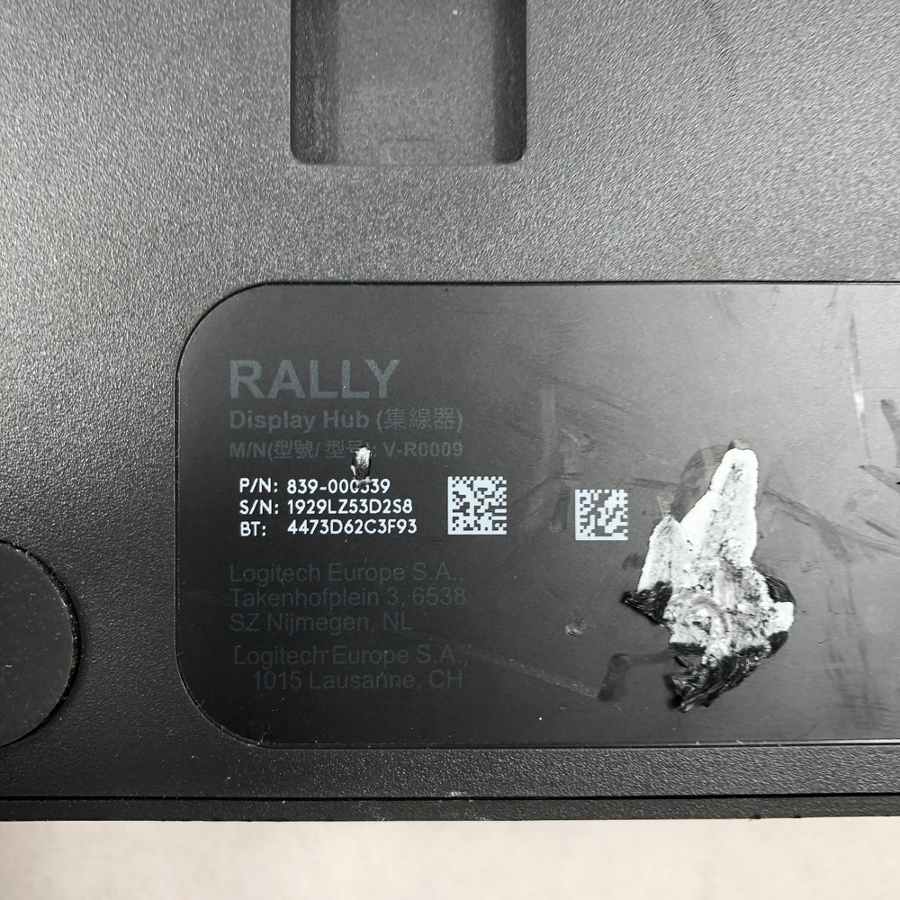 Logitech Rally V-U0047 Conference System Table Hub, Display Hub, & Camera