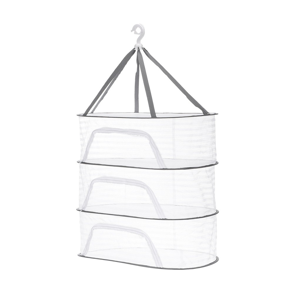 Herb Drying Rack, 24" 3-Layer Hanging Drying Mesh Net, White