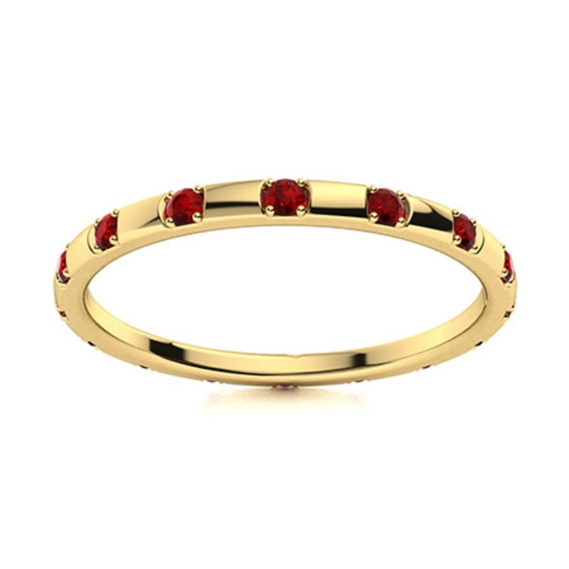 Sterling Silver Garnet Gemstone Full Eternity Handcrafted Sister Ring