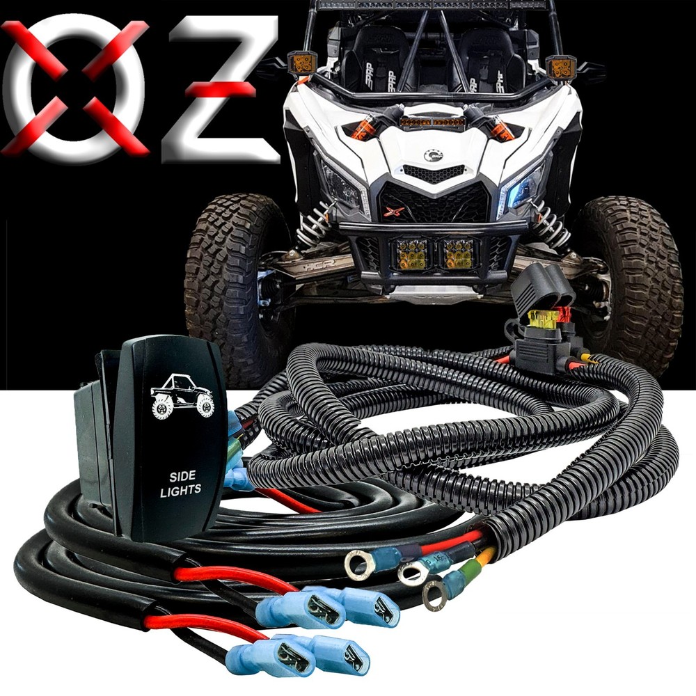 10 ft Split Plug-and-Play Wire Harness SIDE LIGHTS On/Off Rocker Switch Can-Am