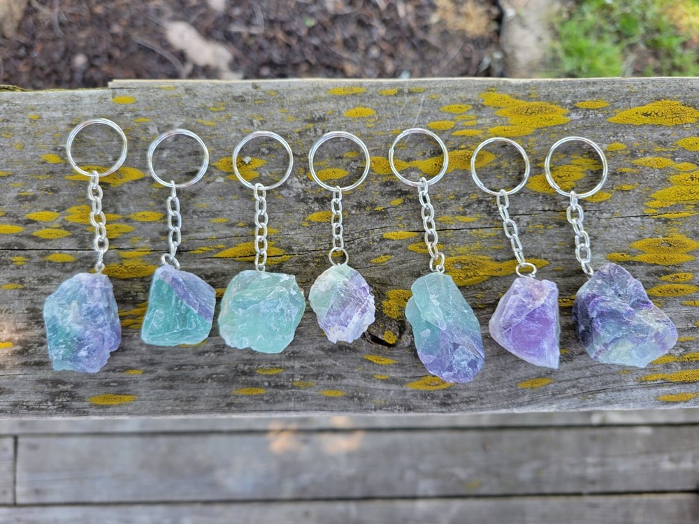 Rough Fluorite Keychain