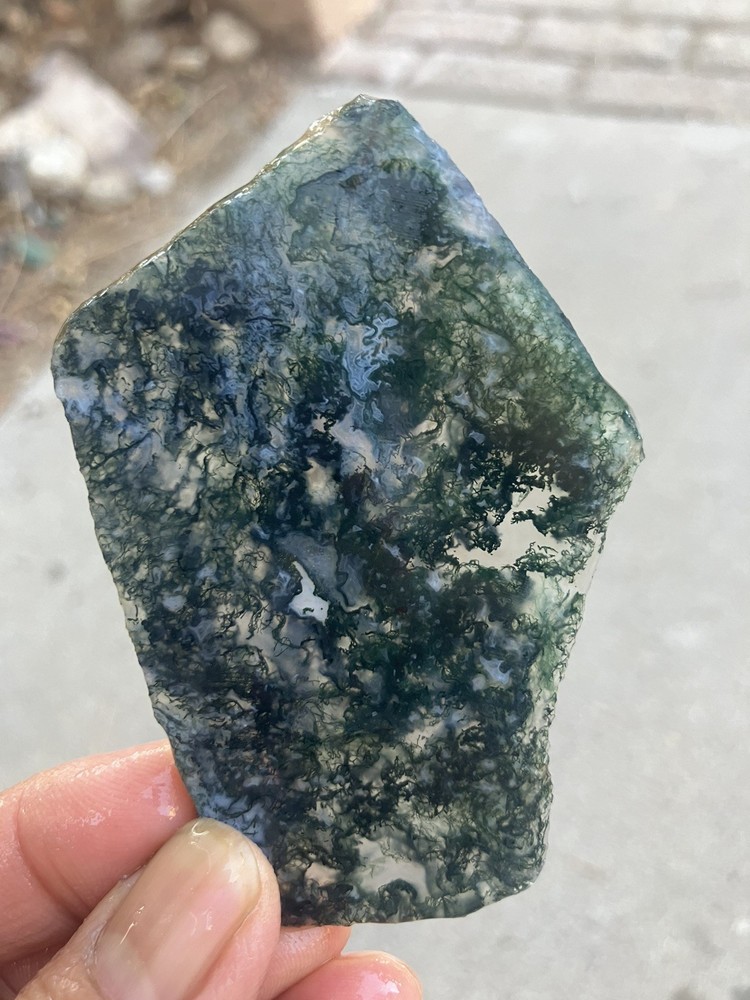 Indian Green Tree Moss Agate Sllab