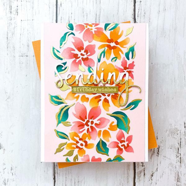 Pinkfresh Seamless Floral Panel Pattern Layered Stencil Set PFST11