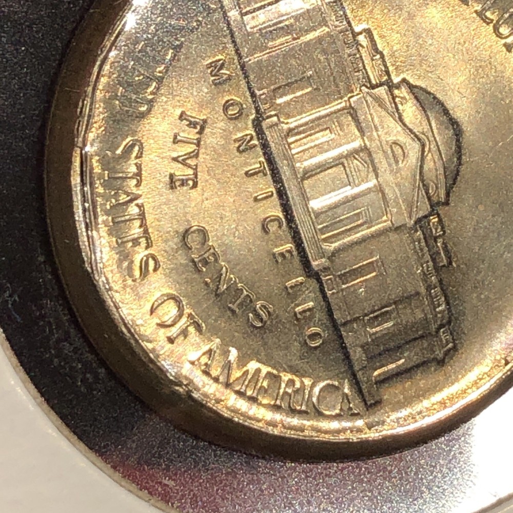 1997 jefferson nickel Error Broadstrike + Partial Collar Full Steps Gem Bu