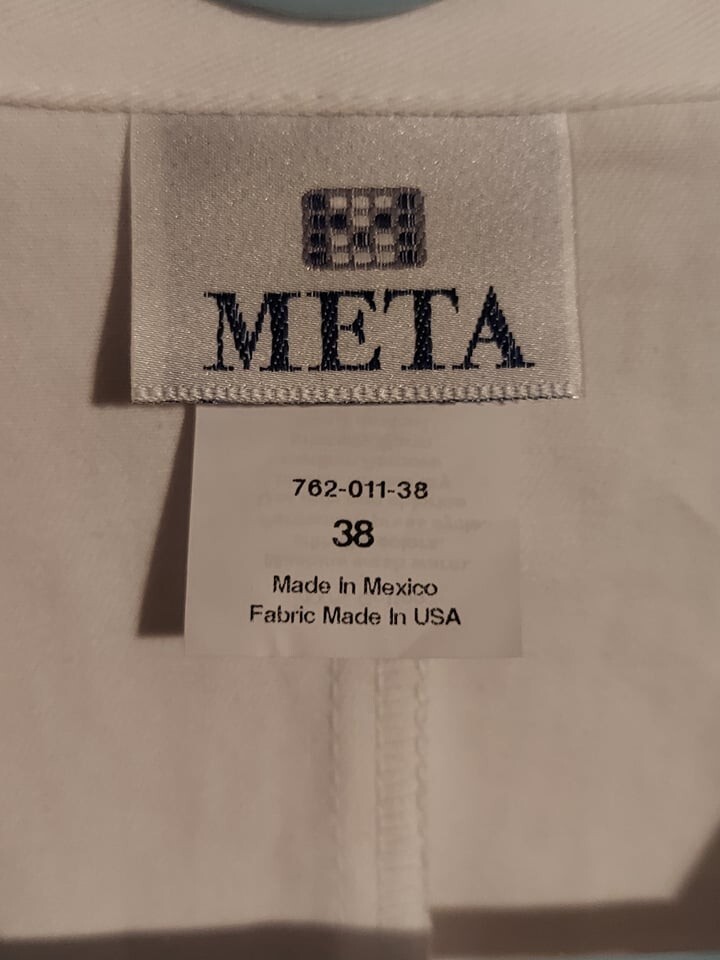 Meta Lab Womens Lab Coat Size 38