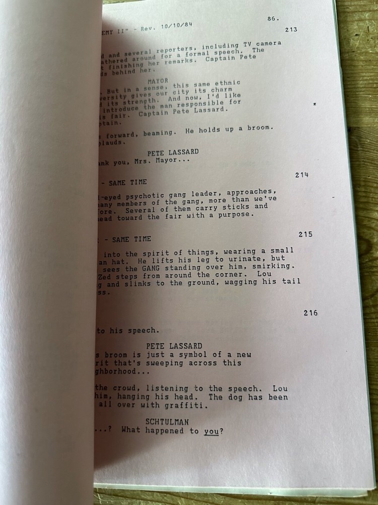 Police Academy 2: BARRY BLAUSTEIN ORIGINAL MOVIE SCREENPLAY SCRIPT