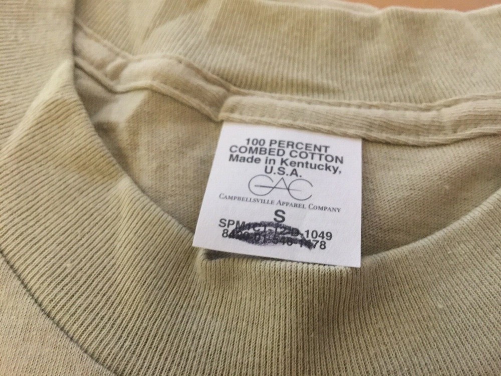tshirt,us army, tan, khaki 100%, cottonus made,small