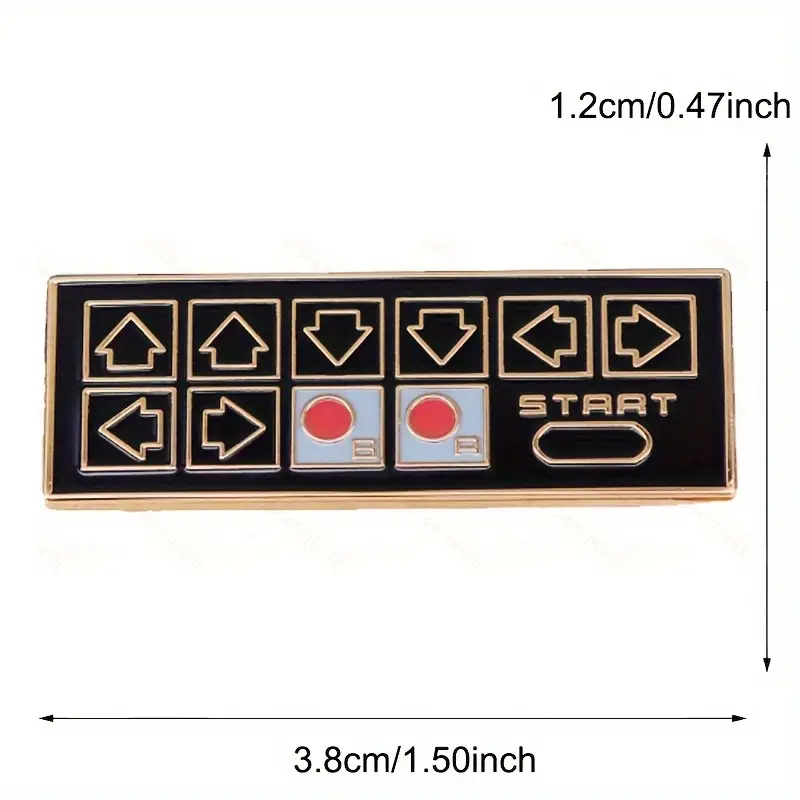 NINTENDO NES CONTROLLER PIN enamel lapel - CONTRA CHEAT CODE - 30 Lives pinback