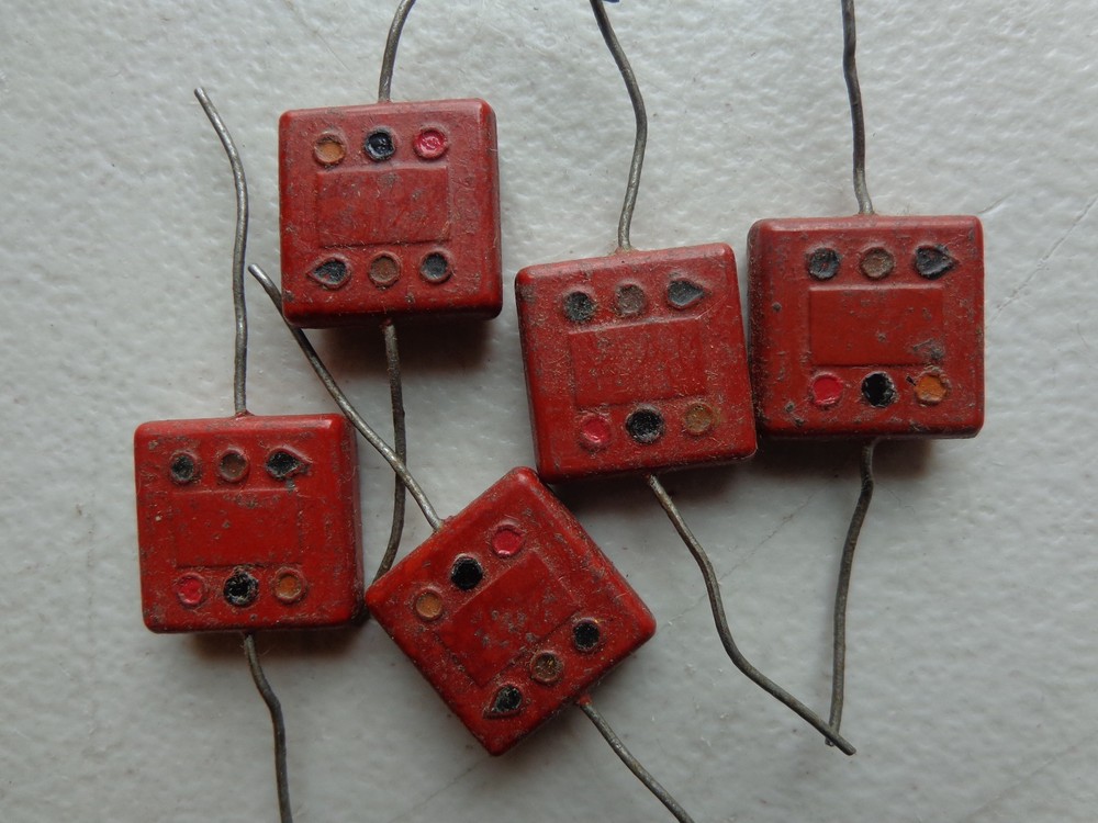 5PCS VINTAGE EL MENCO Silver Mica  Capacitor