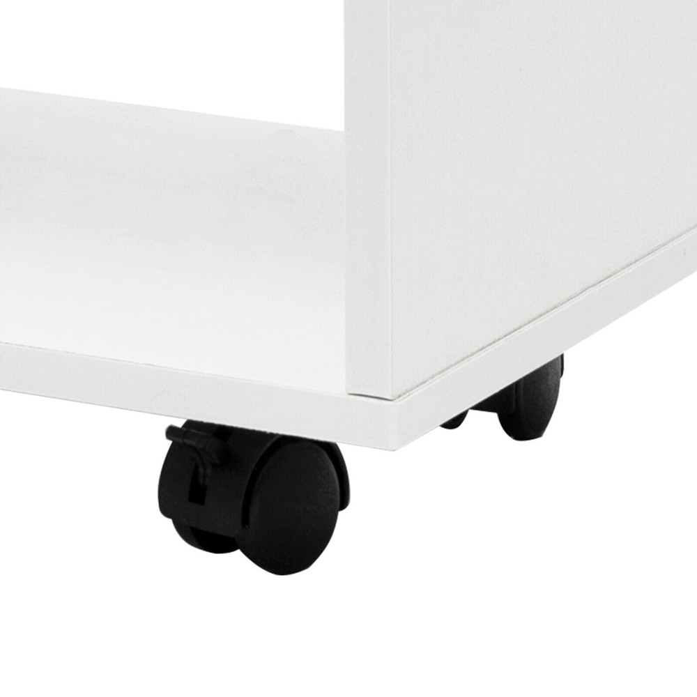 MDF Mobile Printer Stand Rolling Office Scaner Cart Storage Shelf Warm White